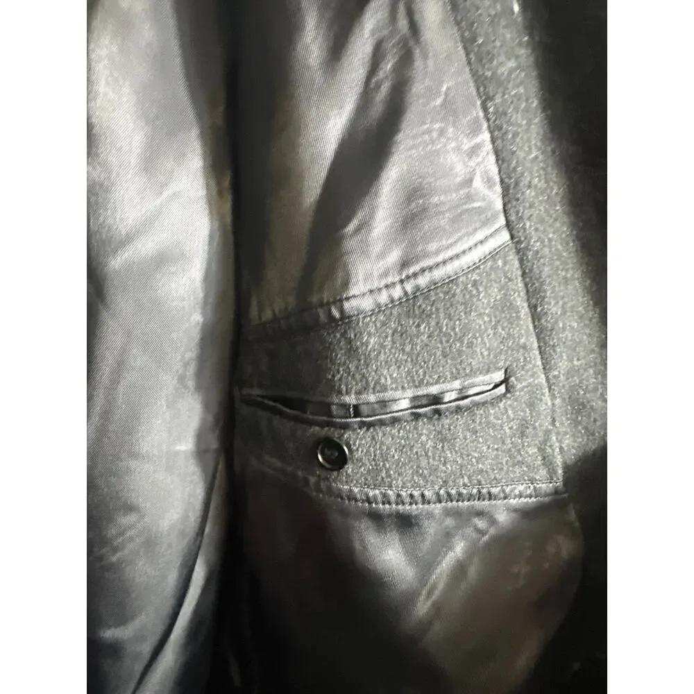 HARWELL’s Wool Cashmere Blend Double-Breasted Over Coat VTG  Size 44